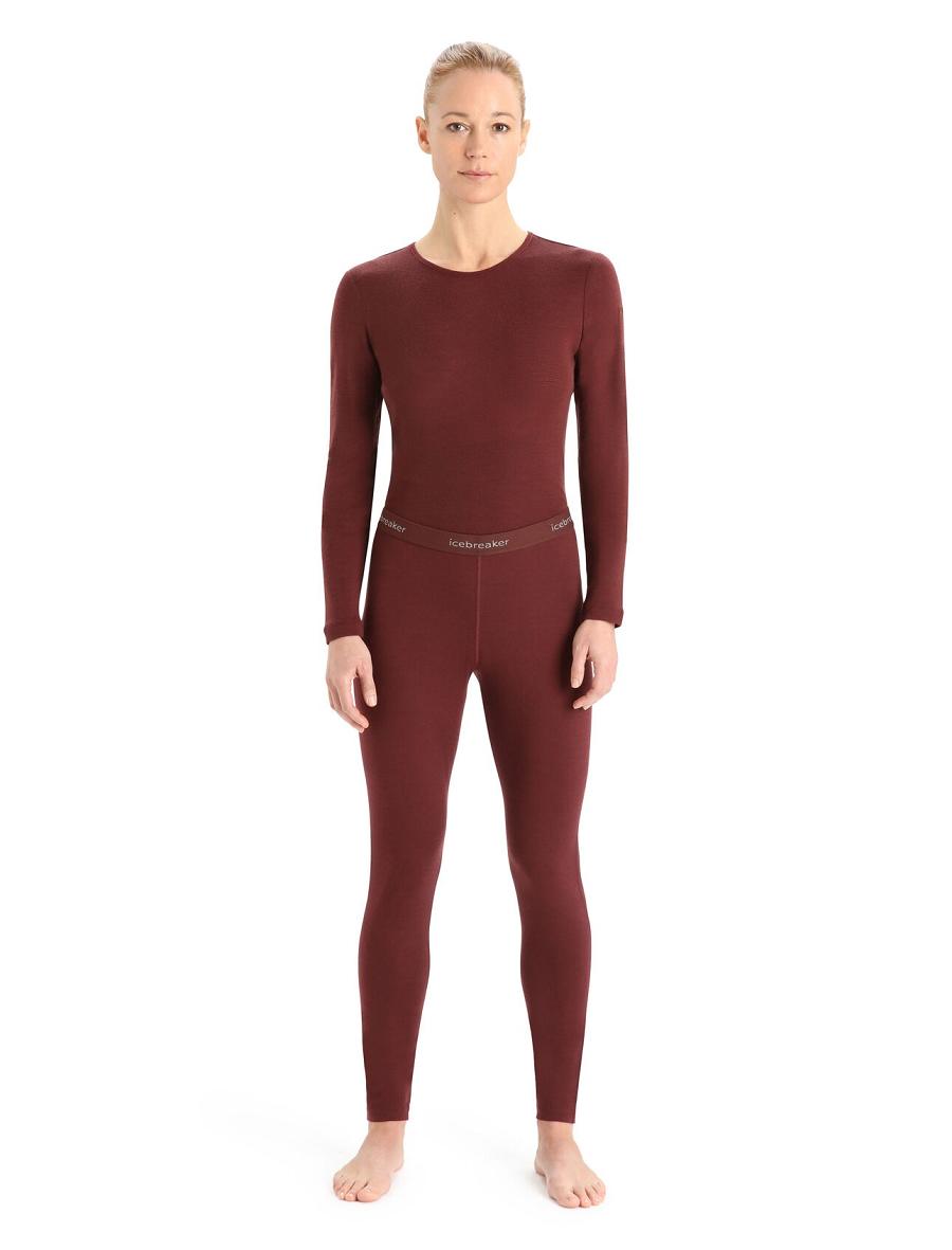 Une pièce Icebreaker Merino 200 Oasis Thermal Leggings Femme Rouge | FR 1769GSOL